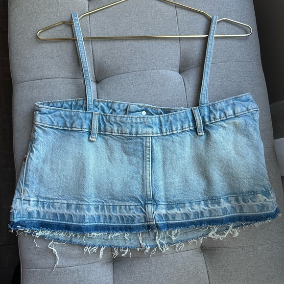 Denim👖cropped strap shirt - Picture 2 of 4